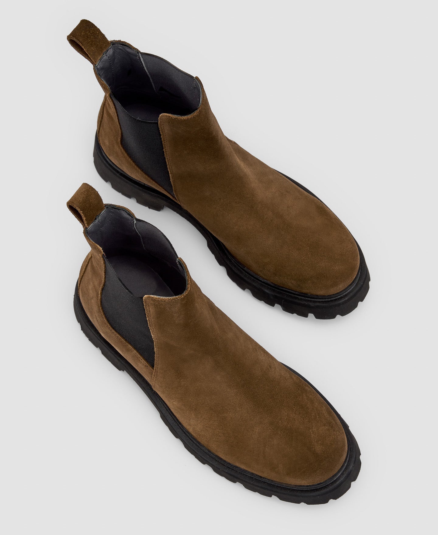 Men Shoes | Chocolate Chelsea Boot In Split Suede by Spanish designer Adolfo Dominguez