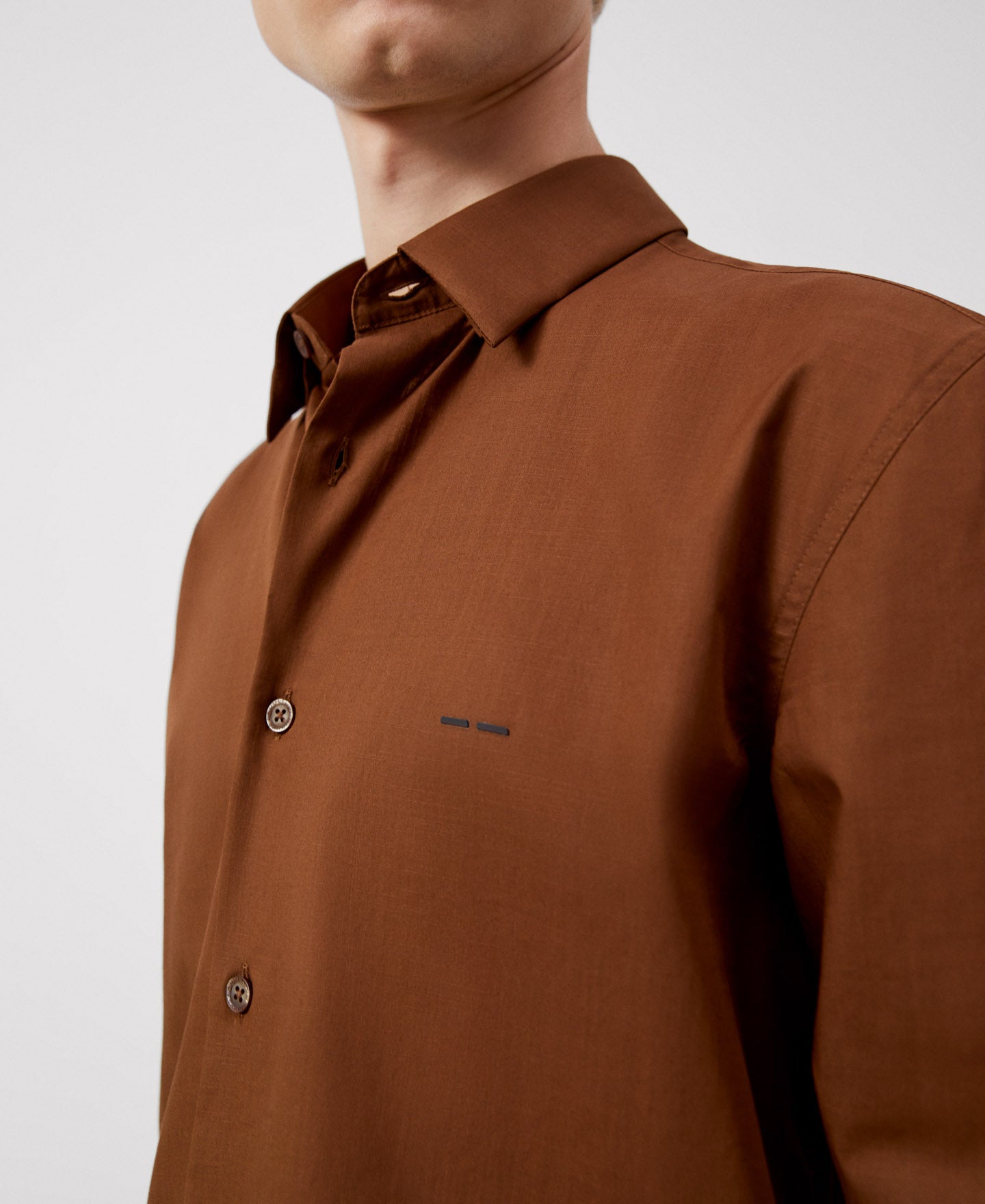 Men Shirt | Chocolate Regular Fit Cotton Shirt by Spanish designer Adolfo Dominguez