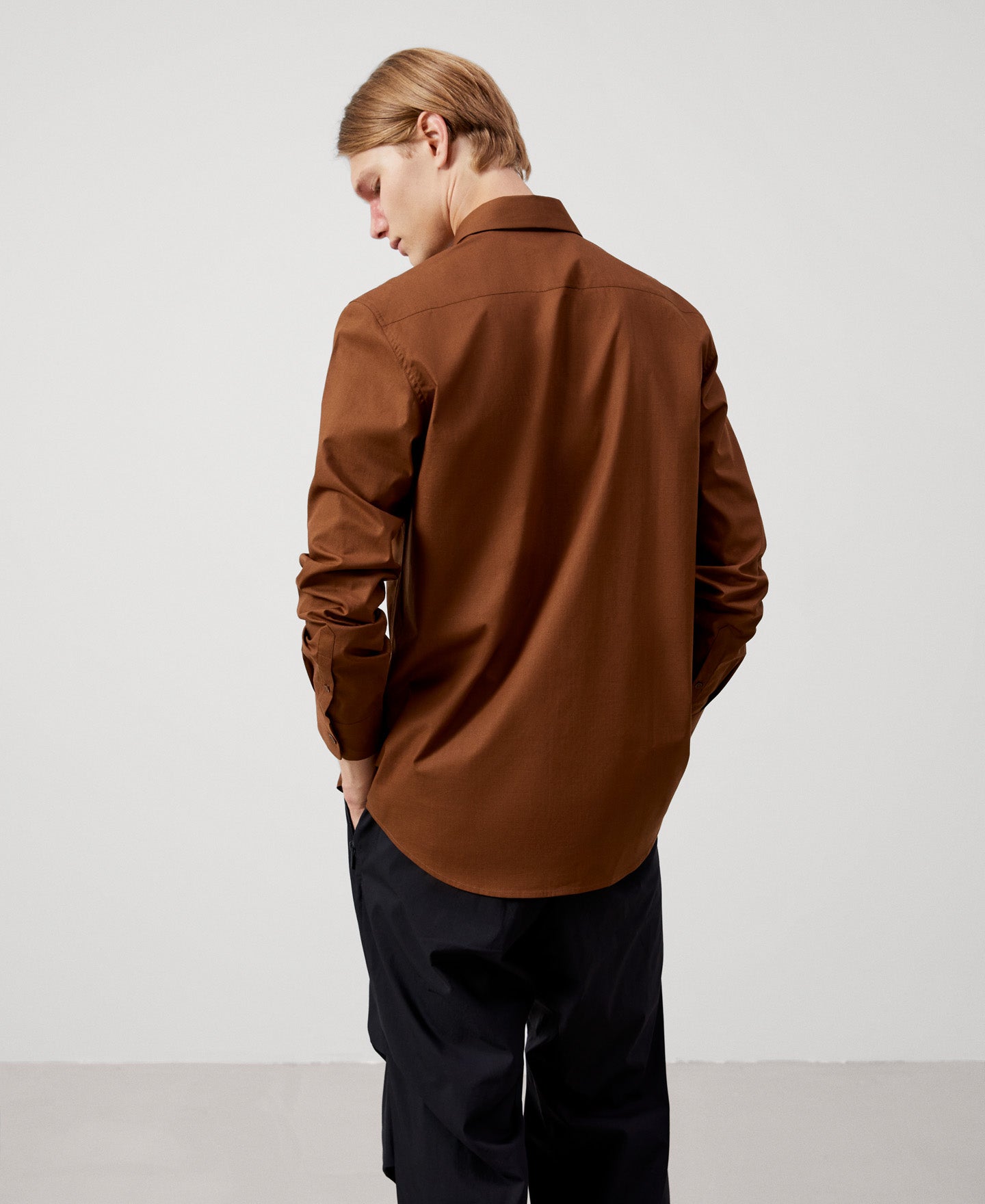 Men Shirt | Chocolate Regular Fit Cotton Shirt by Spanish designer Adolfo Dominguez