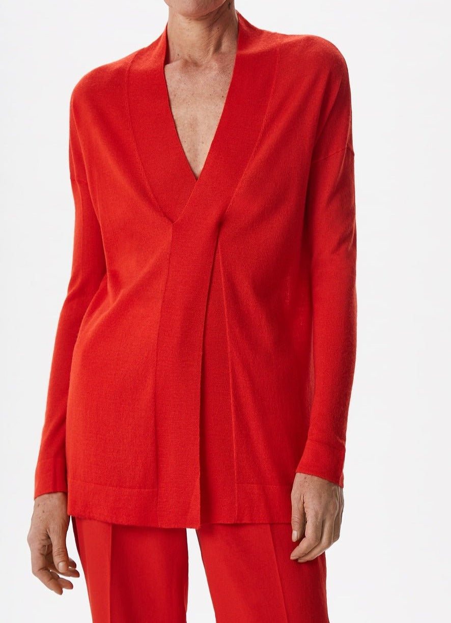 Women Jersey | Coral Merino Wool Wide Sweater by Spanish designer Adolfo Dominguez