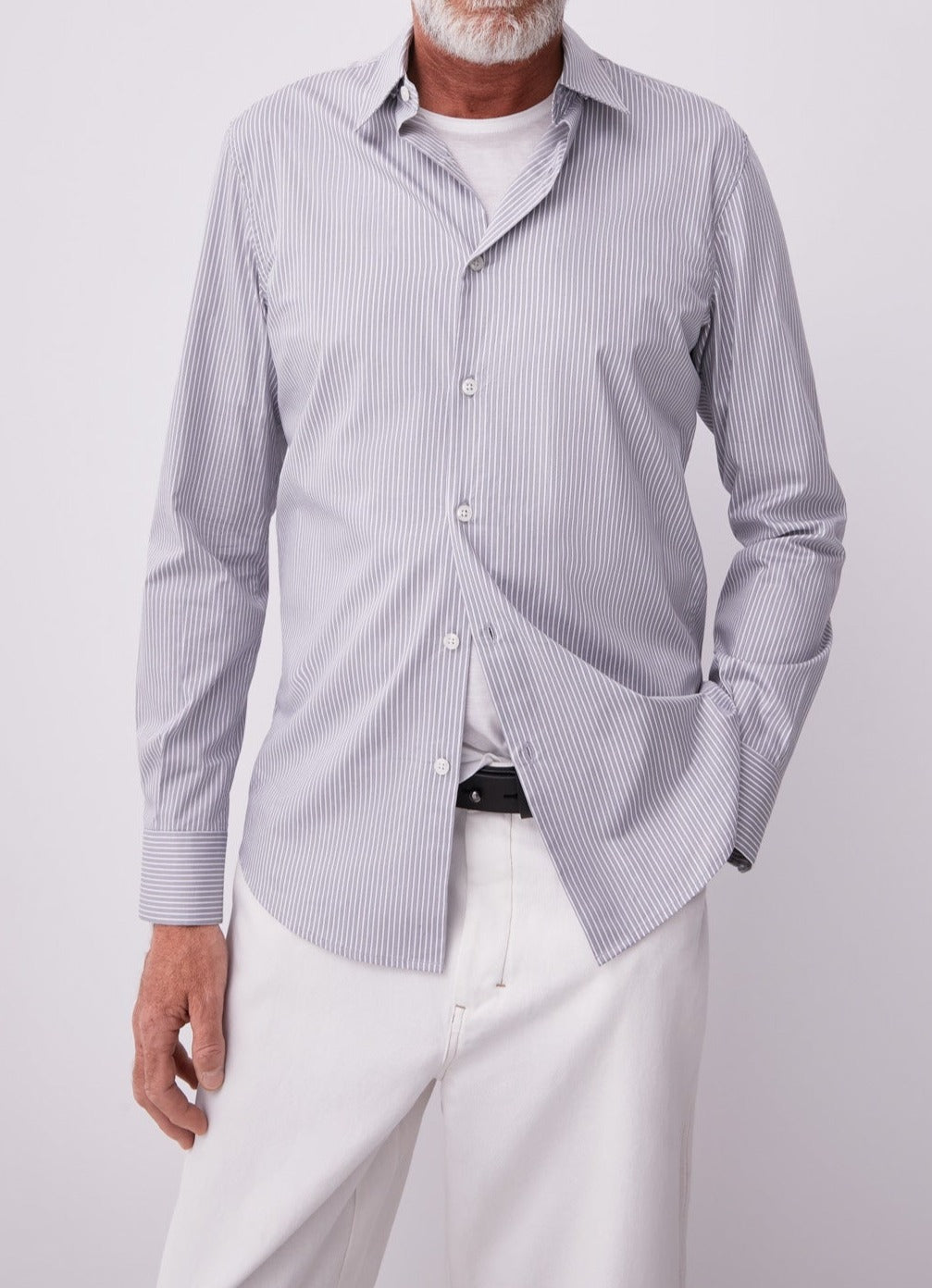 Men Shirt | Ecru/Navy New Shirt by Spanish designer Adolfo Dominguez