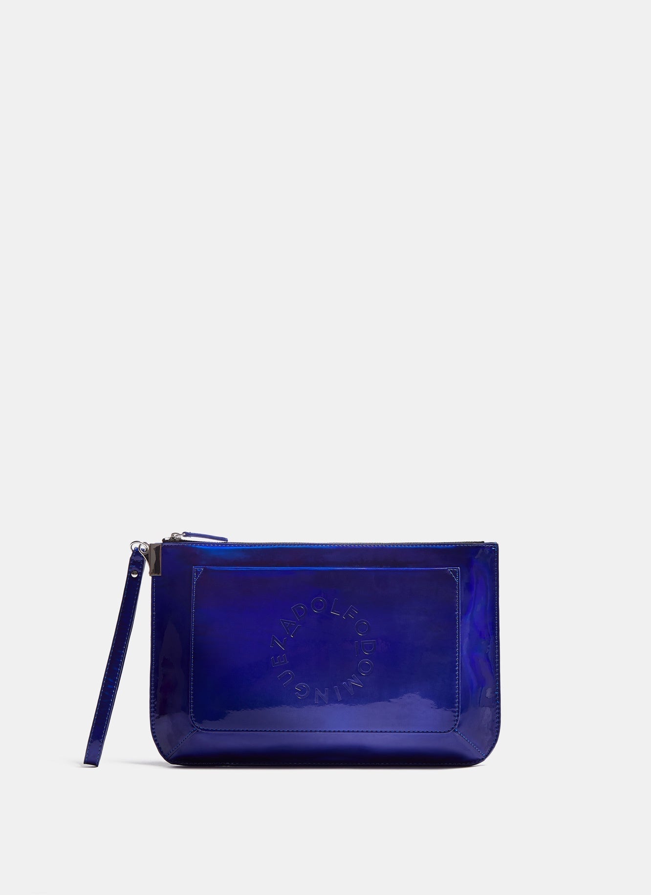 Women Wallet | Electric Blue Clutch With Iridescent Finish by Spanish designer Adolfo Dominguez