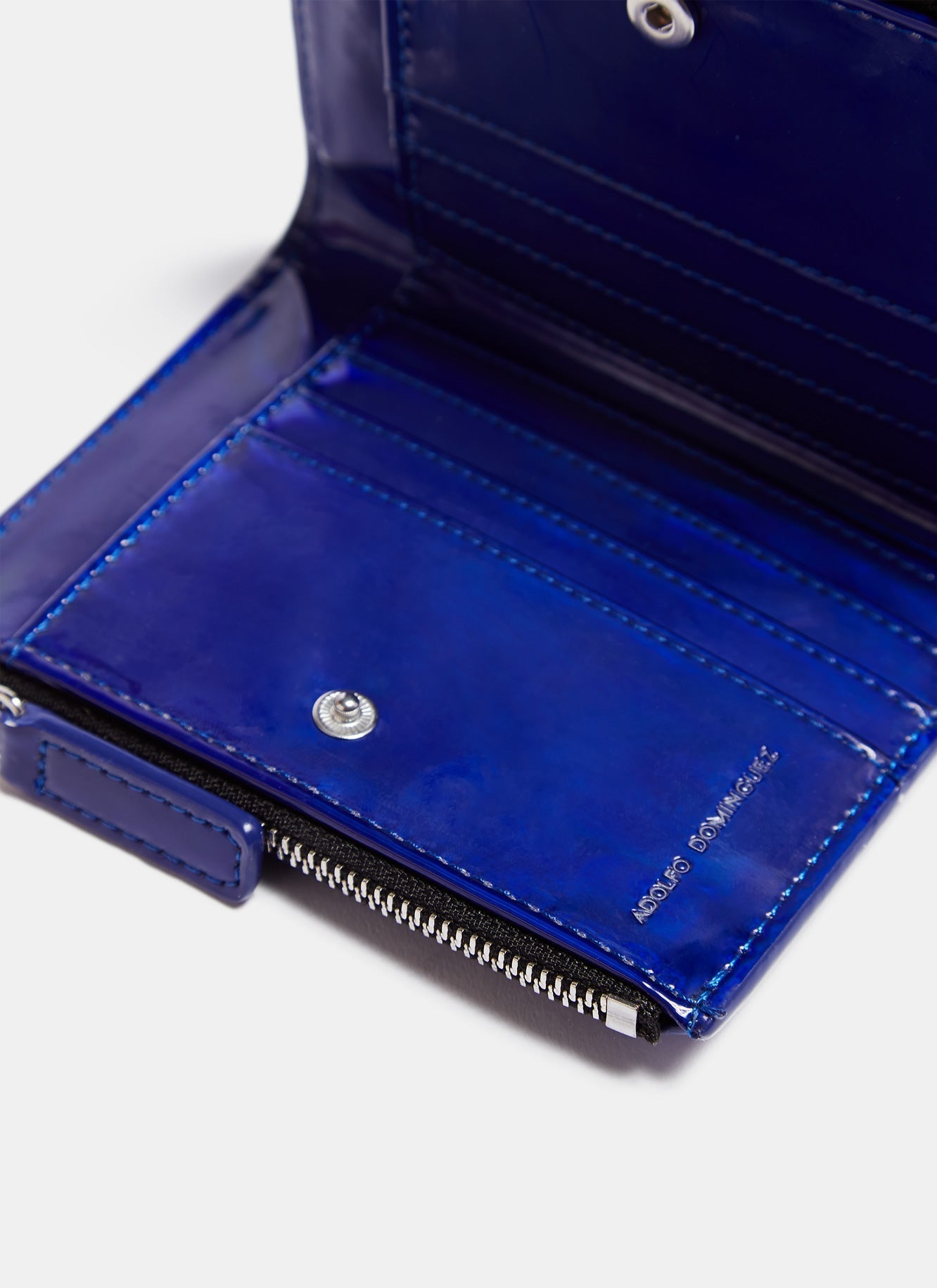 Women Wallet | Electric Blue Double Vegan Wallet With Binary Print by Spanish designer Adolfo Dominguez