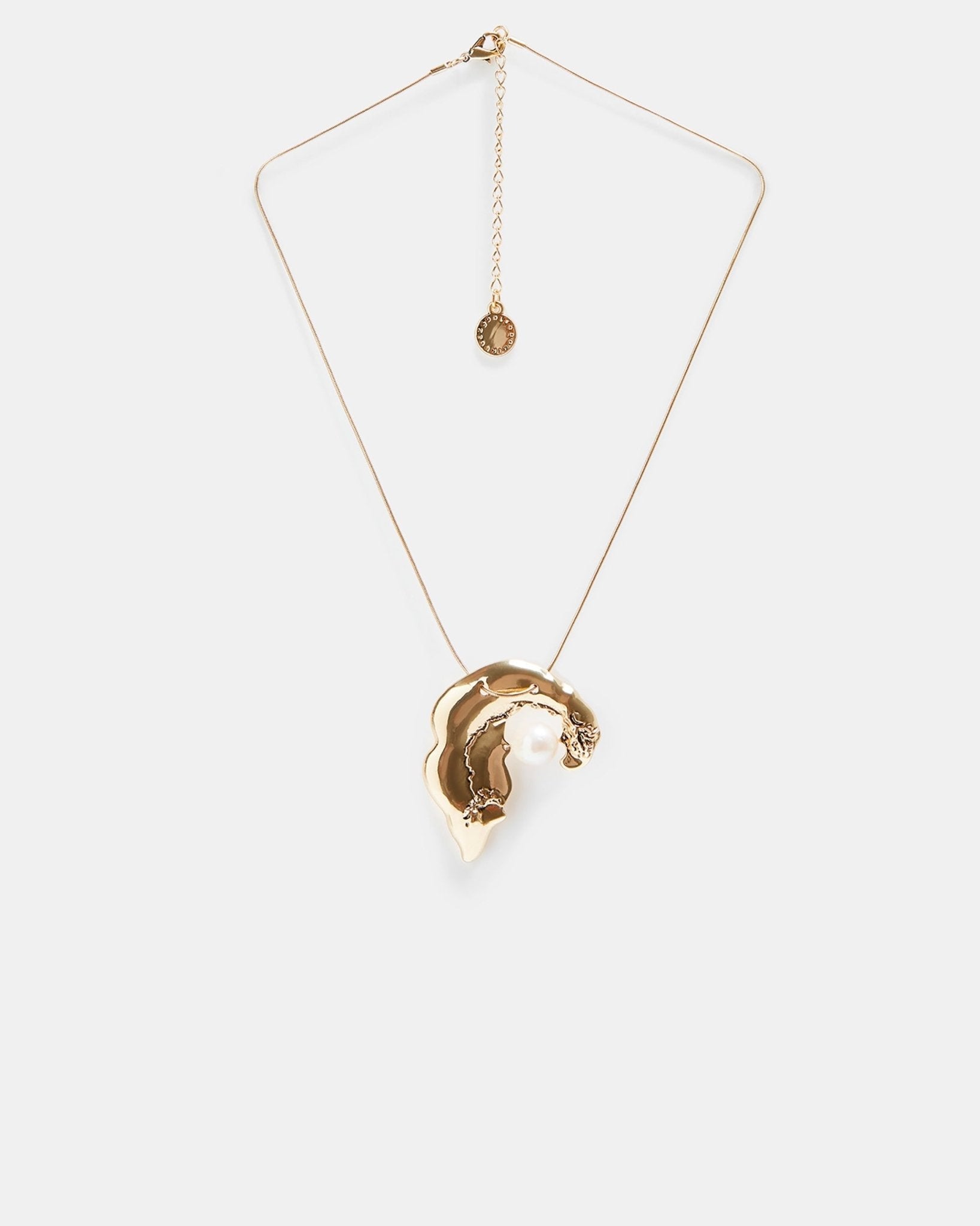 Women Necklace | Gold Short Necklace With Natural Pearl by Spanish designer Adolfo Dominguez