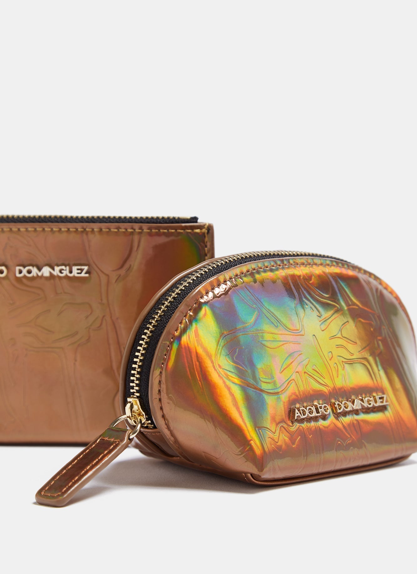 Women Accesories | Gold Wallet With Mirror Finish by Spanish designer Adolfo Dominguez