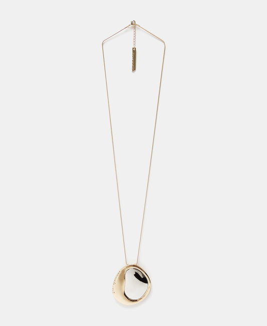 Women Necklace | Gold/Silver Organic Bicolour Metal Necklace by Spanish designer Adolfo Dominguez