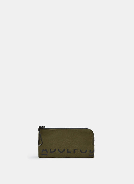 Women Wallet | Green Technical Nylon Wallet With Logo by Spanish designer Adolfo Dominguez