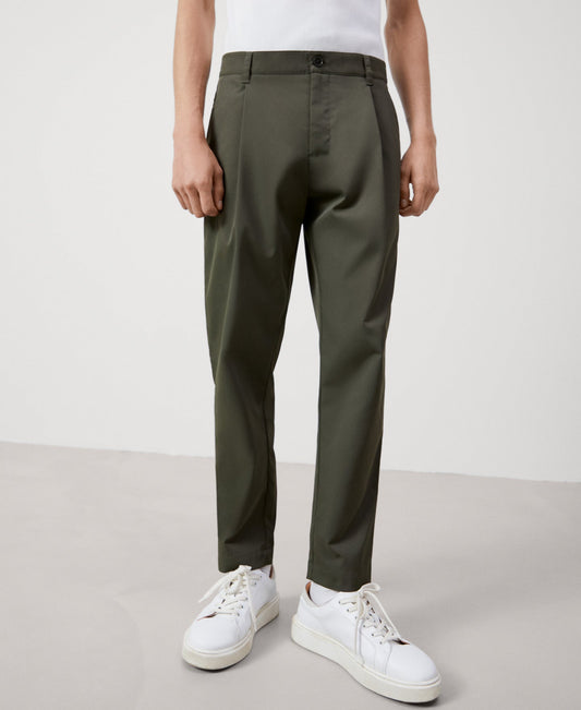 Men Trousers | Khaki Chino Trousers With Recycled Materials by Spanish designer Adolfo Dominguez