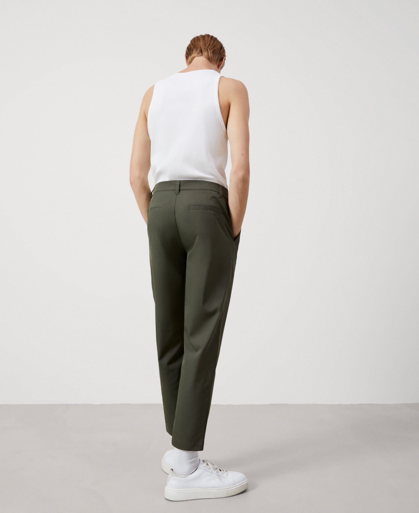 Men Trousers | Khaki Chino Trousers With Recycled Materials by Spanish designer Adolfo Dominguez