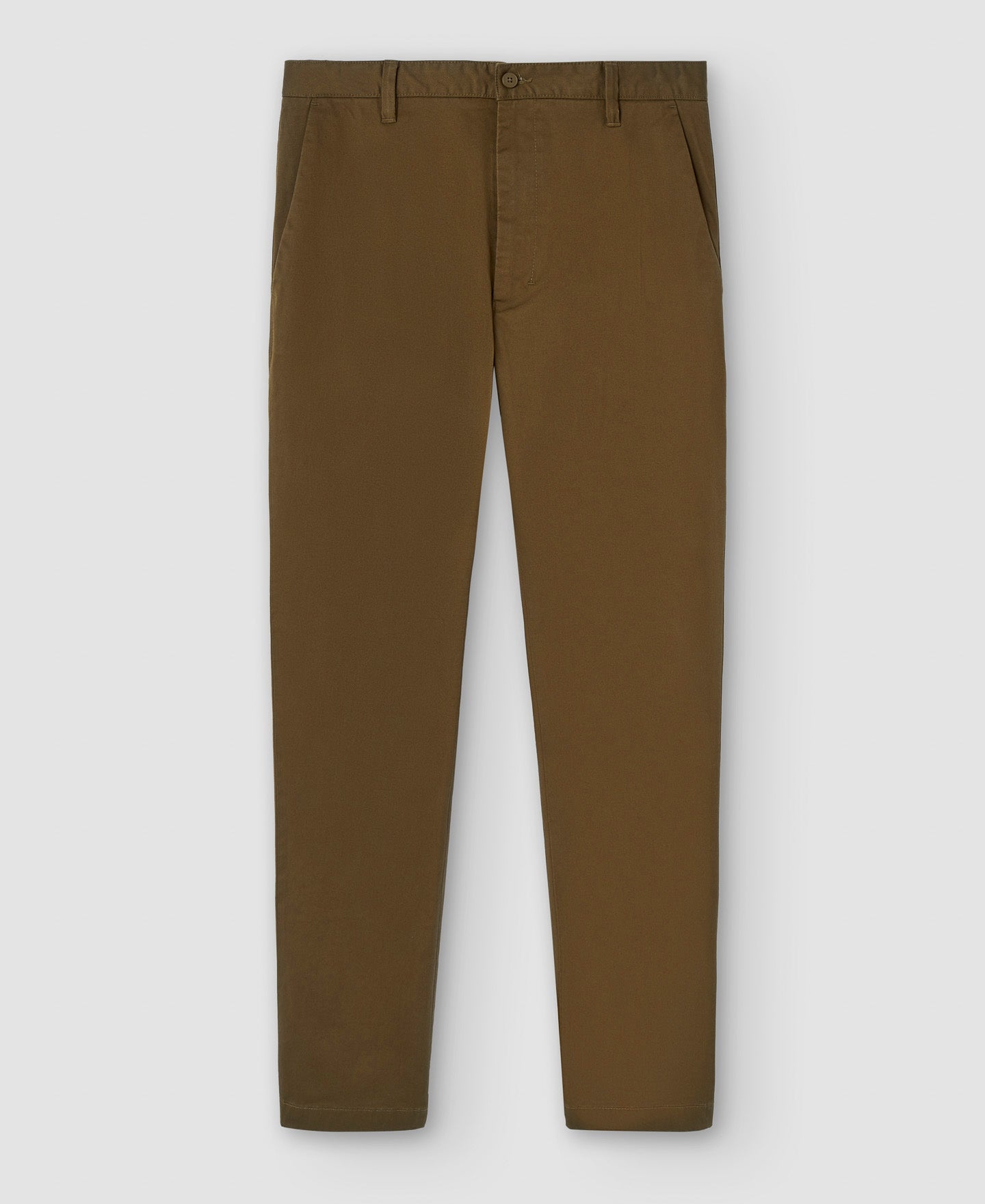 Men Trousers | Khaki Stretch Cotton Chino Trousers by Spanish designer Adolfo Dominguez