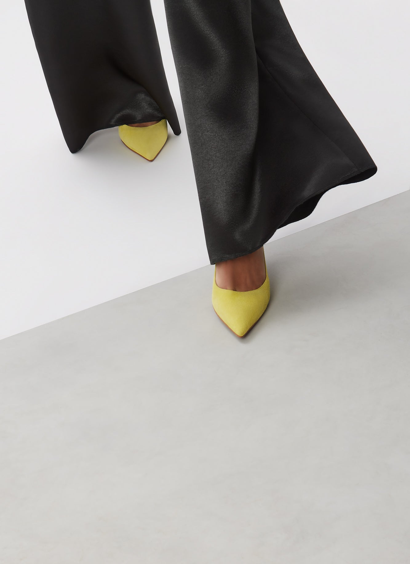 Women Shoes | Lemon Yellow Suede Stilettos by Spanish designer Adolfo Dominguez