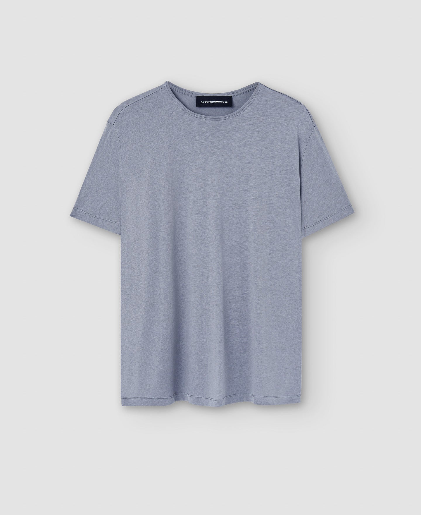 Men T-Shirt (Short Sleeve) | Light Grey Lyocell Crew Neck T-Shirt by Spanish designer Adolfo Dominguez