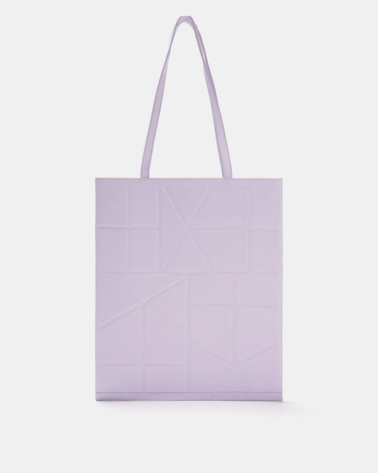 Women Bags | Lilac Tote Bag With Geometric Lines by Spanish designer Adolfo Dominguez