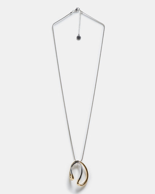 Women Necklace | Long Necklace With Two-Toned Pendant by Spanish designer Adolfo Dominguez