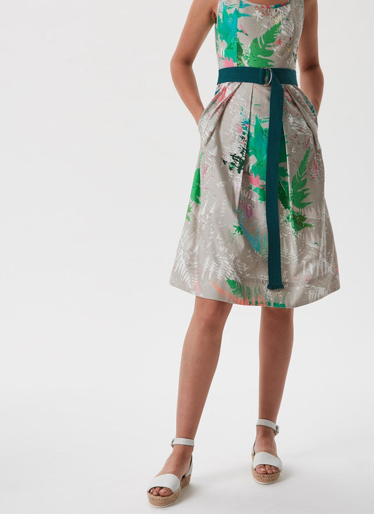 Women Dress | Multicolor2 Pleated Dress With Ethnic Print by Spanish designer Adolfo Dominguez