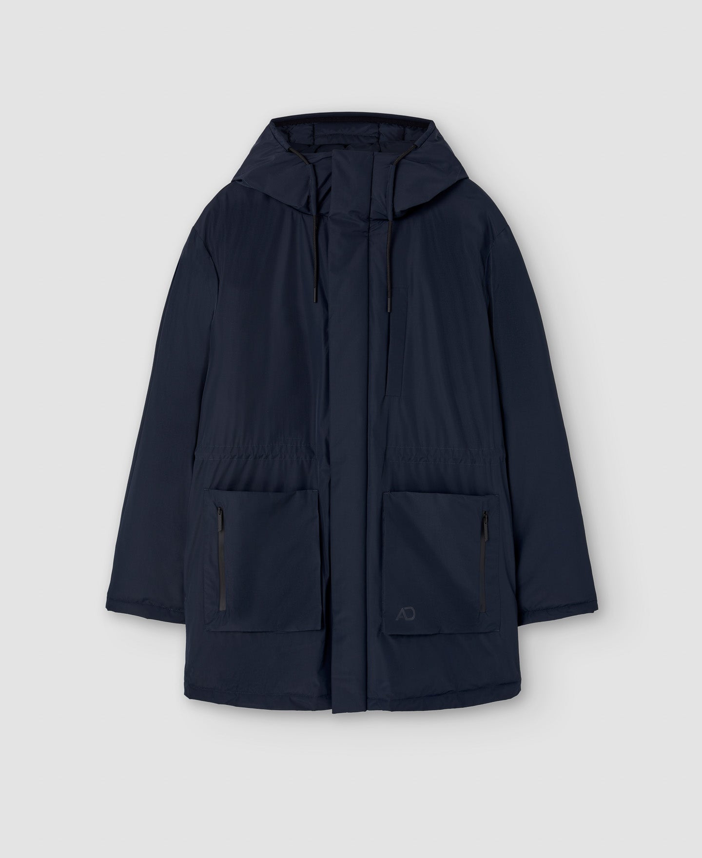 Men Long Jacket | Navy Blue Parka for Men by Spanish designer Adolfo Dominguez