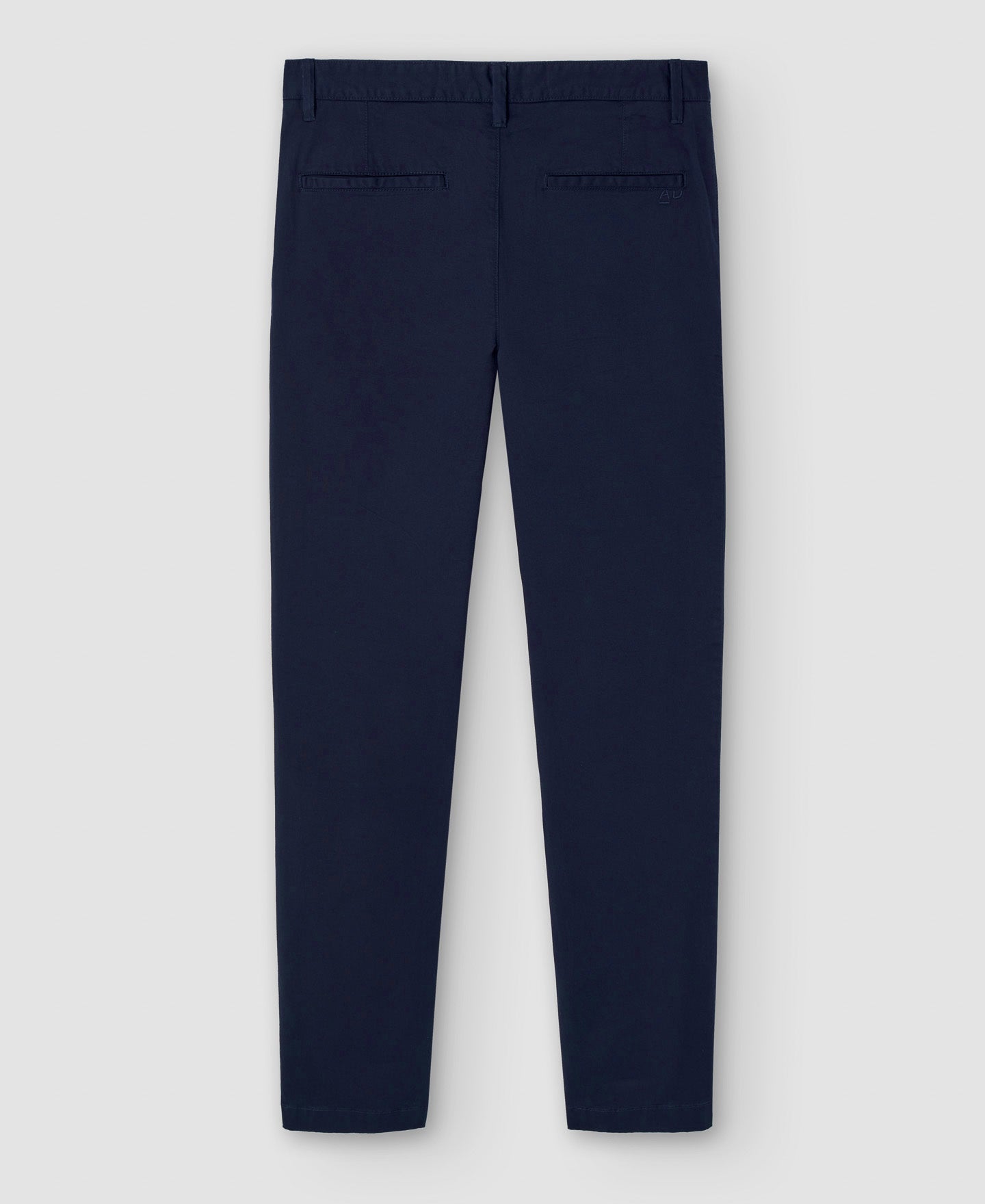 Men Trousers | Navy Blue Stretch Cotton Chino Trousers by Spanish designer Adolfo Dominguez