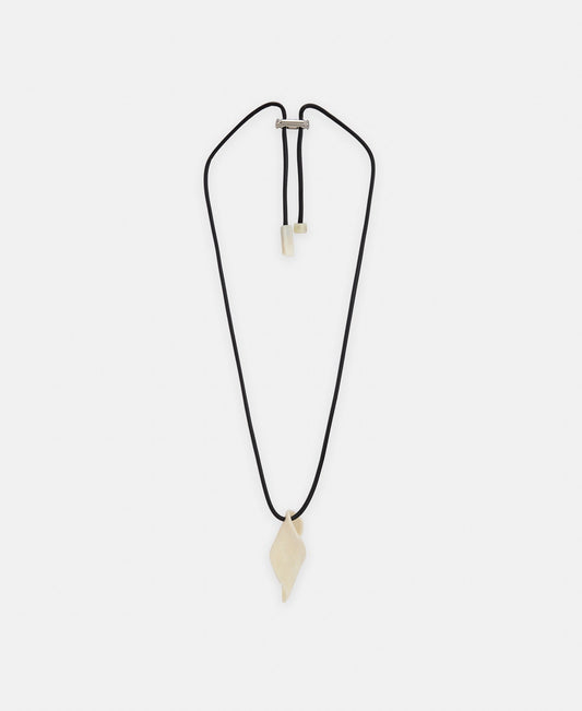 Women Necklace | Off White Resin Twist Pendant by Spanish designer Adolfo Dominguez