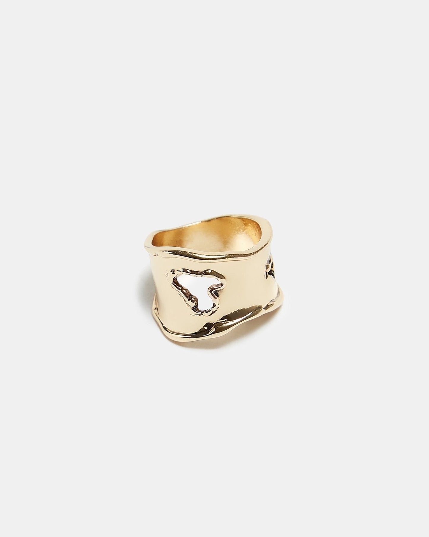 Women Ring | Old Gold Aged Metal Ring by Spanish designer Adolfo Dominguez