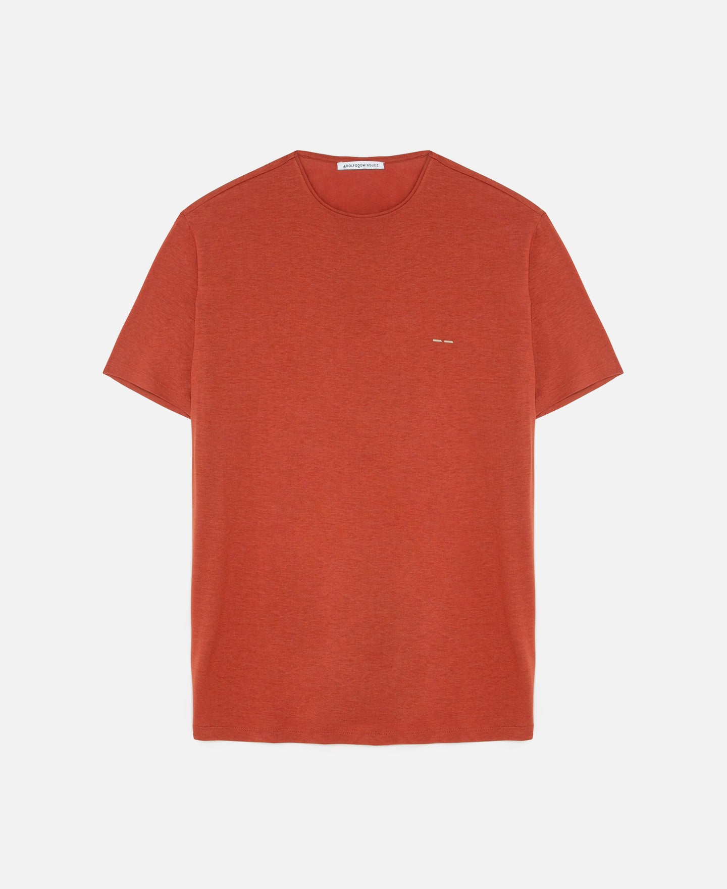 Men T-Shirt (Short Sleeve) | Orange T-Shirt In Lyocell And Cotton by Spanish designer Adolfo Dominguez