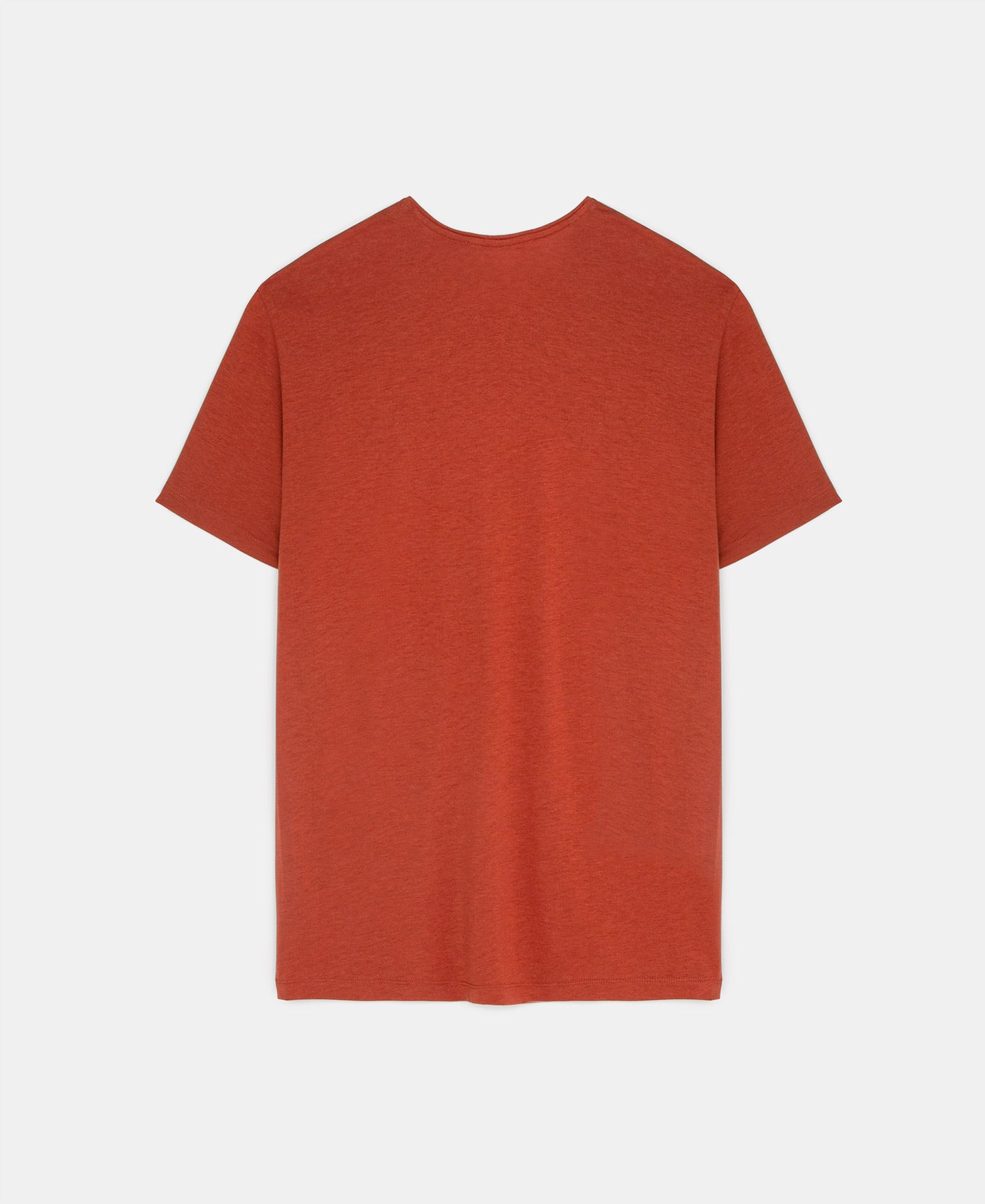 Men T-Shirt (Short Sleeve) | Orange T-Shirt In Lyocell And Cotton by Spanish designer Adolfo Dominguez