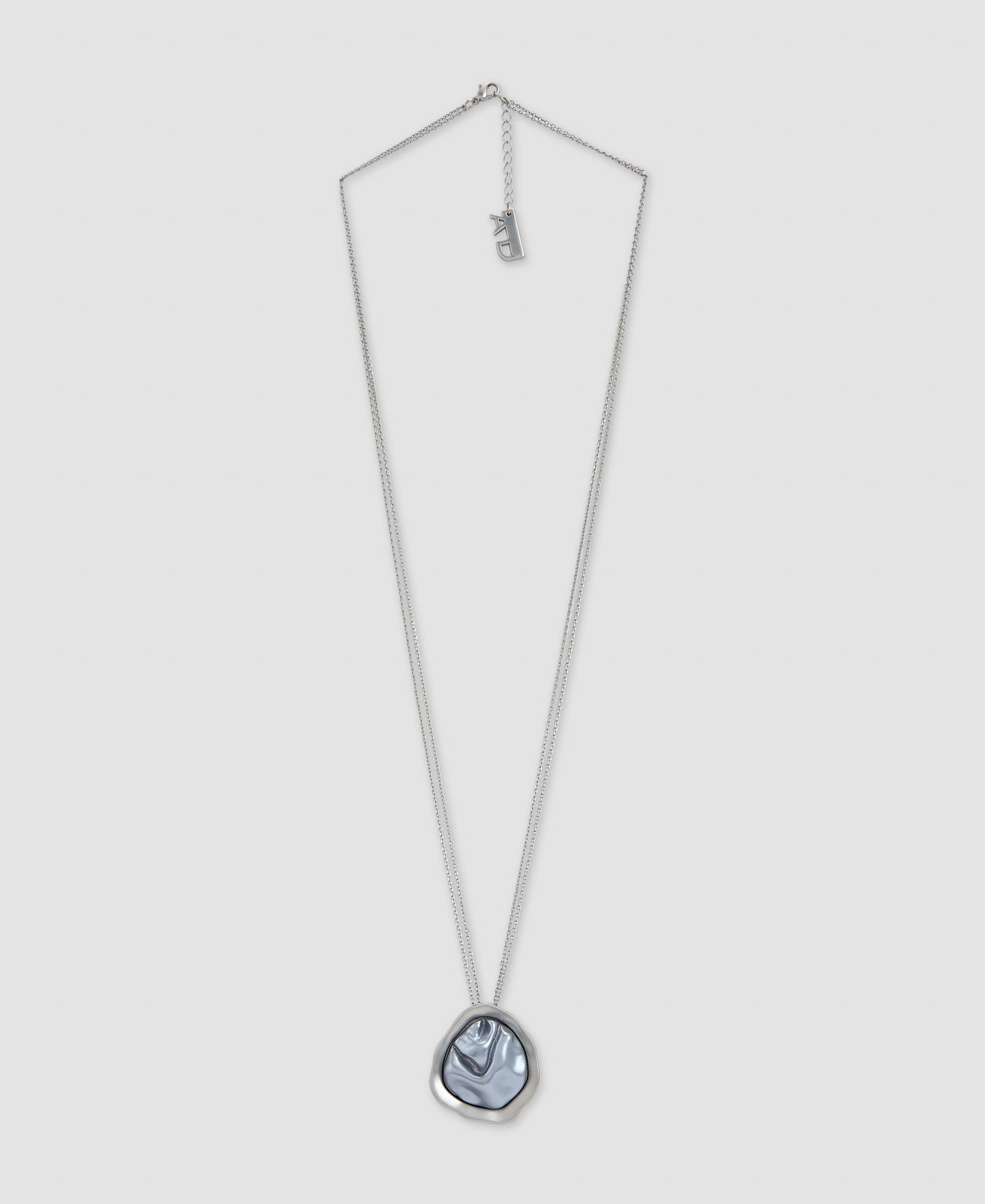 Women Necklace | Pearl Grey Zinc And Resin Water Motif Necklace by Spanish designer Adolfo Dominguez