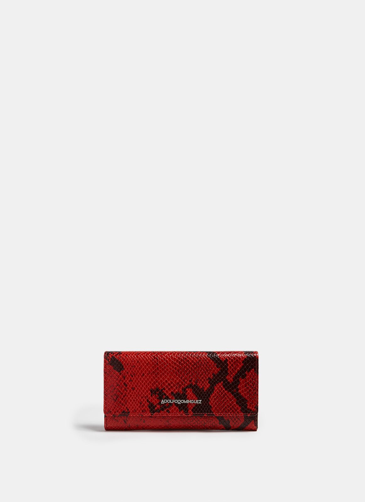 Women Wallet | Red Snake Embossed Leather Wallet by Spanish designer Adolfo Dominguez