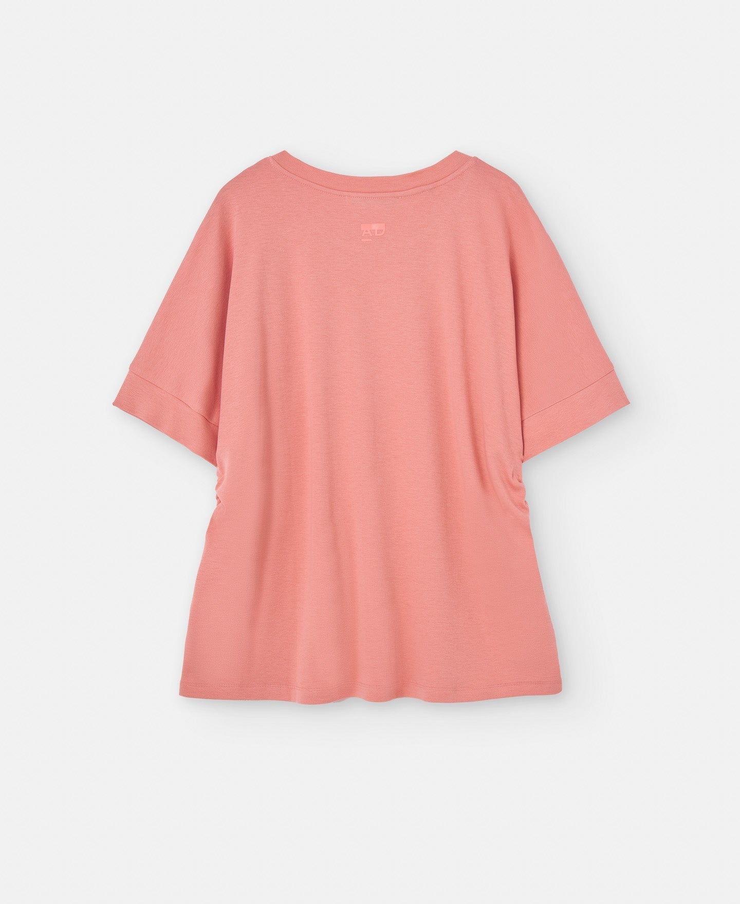 Women T-Shirt (Short Sleeve) | Salmon T-Shirt With Cotton Waistbands by Spanish designer Adolfo Dominguez