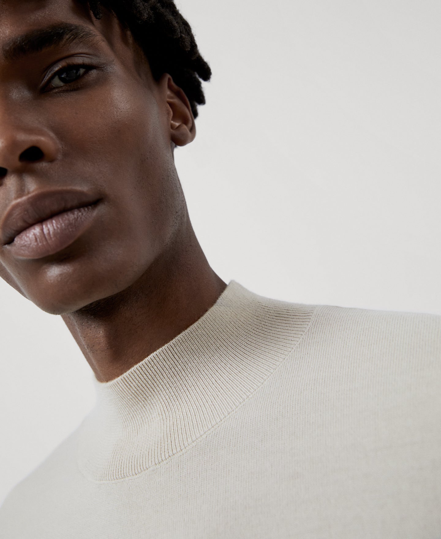 Men Jersey | Sand Merino Wool Perkins Collar Sweater by Spanish designer Adolfo Dominguez