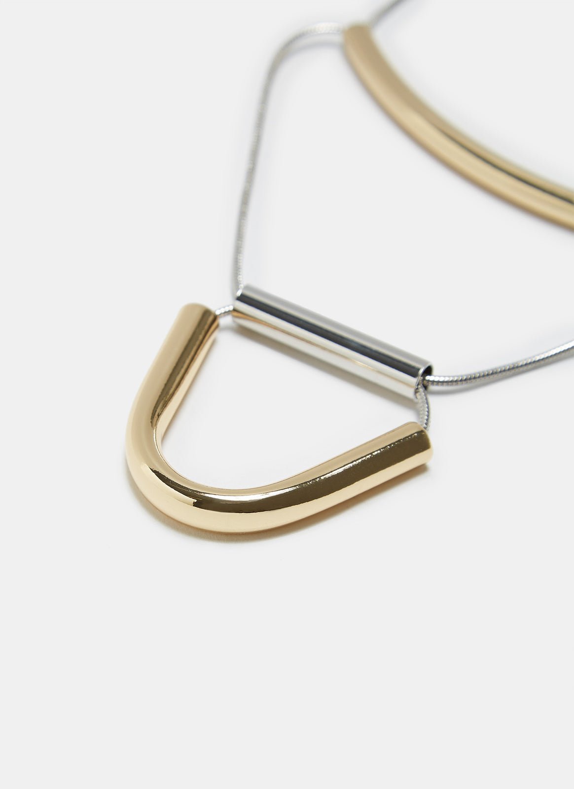 Women Necklace | Short Three Tier Tubular Abstract Neck by Spanish designer Adolfo Dominguez