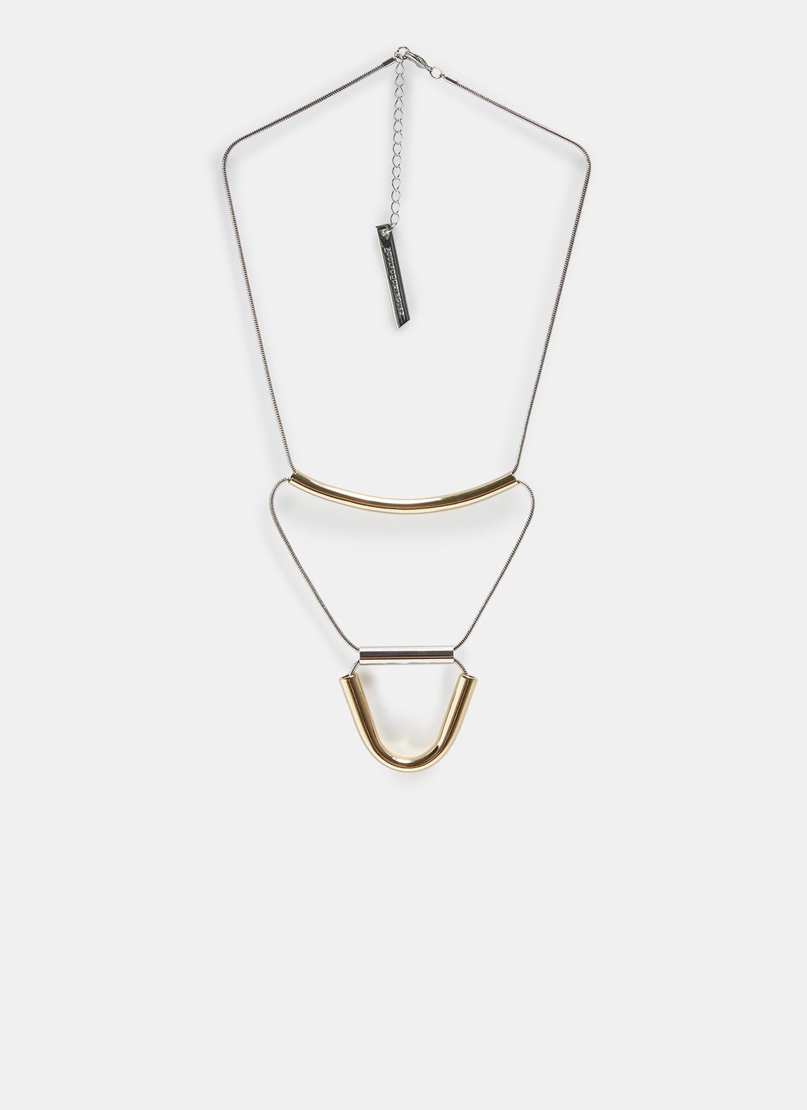 Women Necklace | Short Three Tier Tubular Abstract Neck by Spanish designer Adolfo Dominguez