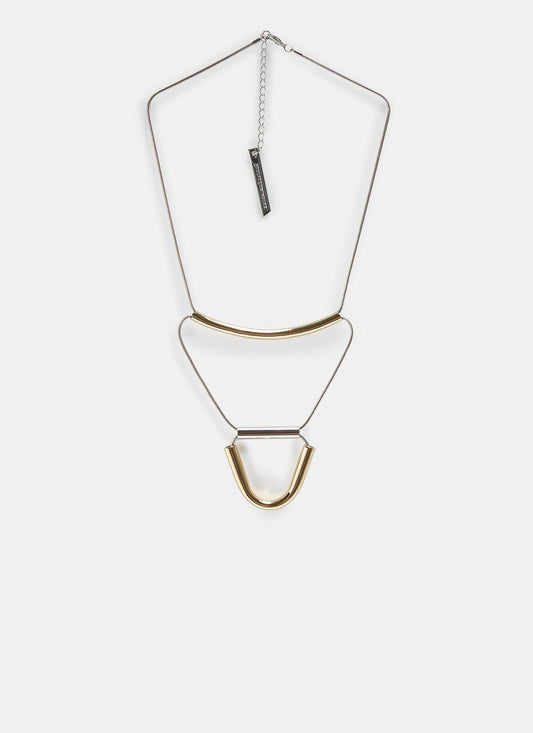 Women Necklace | Short Three Tier Tubular Abstract Neck by Spanish designer Adolfo Dominguez