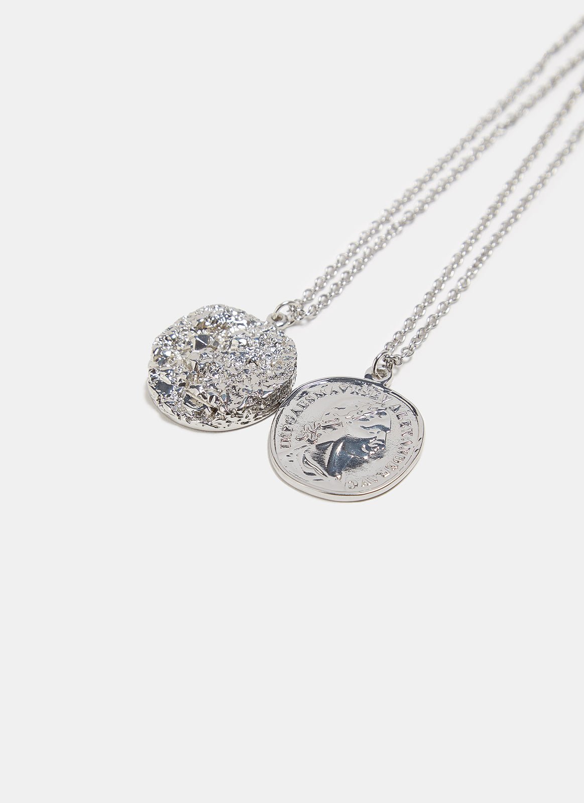 Women Necklace | Silver Coin Pendants Necklace by Spanish designer Adolfo Dominguez