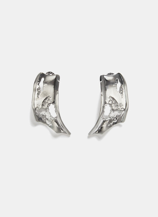 Women Earrings | Silver Long Earrings With Organic Shapes by Spanish designer Adolfo Dominguez