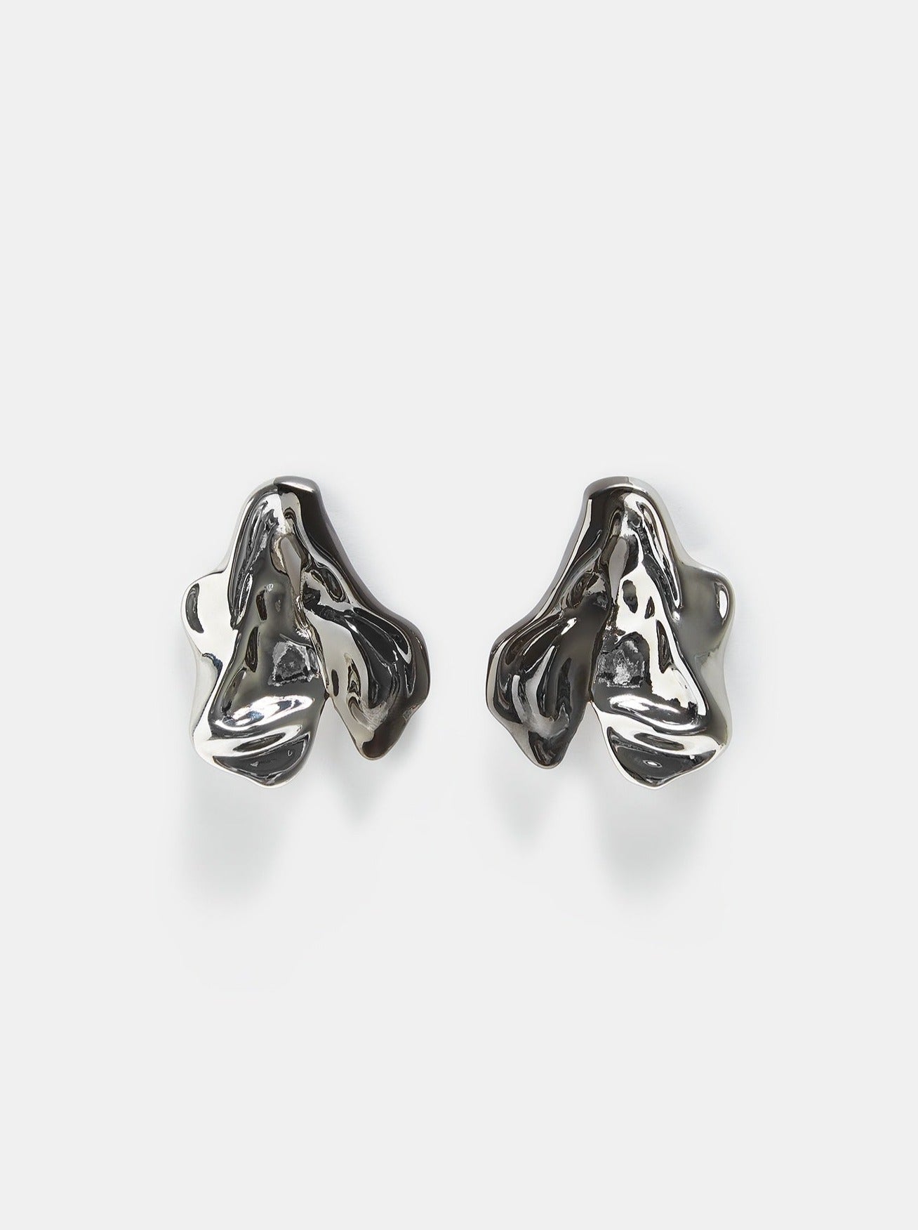 Women Earrings | Silver Turned Metal Bicolour Earrings by Spanish designer Adolfo Dominguez