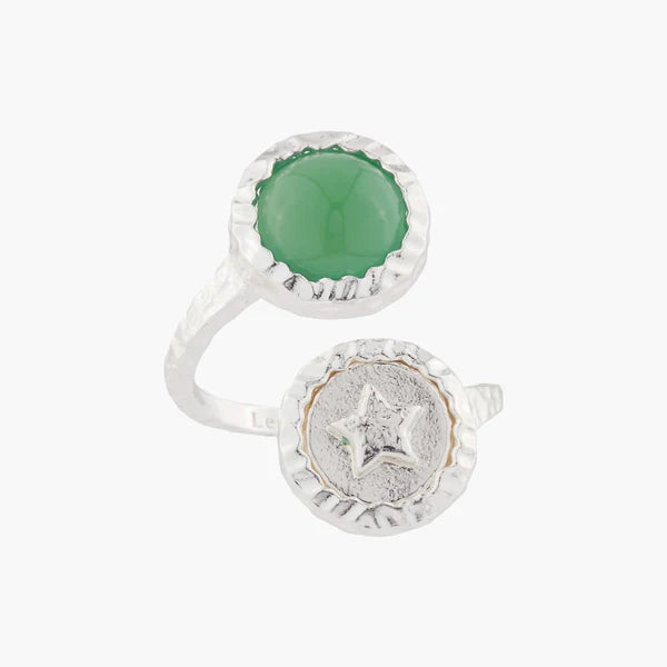 Star And Green Agate Adjustable Rings | AKBC613