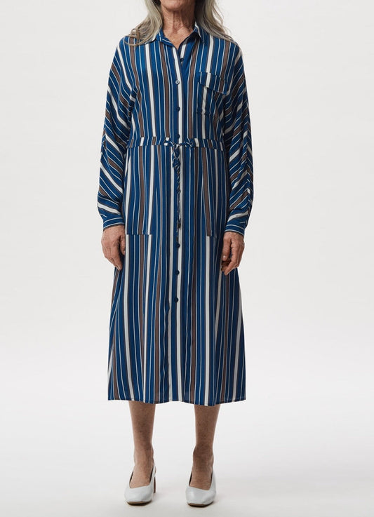 Women Dress | Striped Viscose Shirt Dress by Spanish designer Adolfo Dominguez