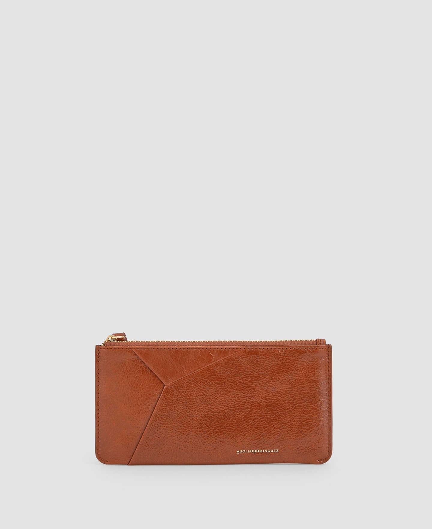 Women Wallet | Tan Cracked Leather Large Card Holder by Spanish designer Adolfo Dominguez