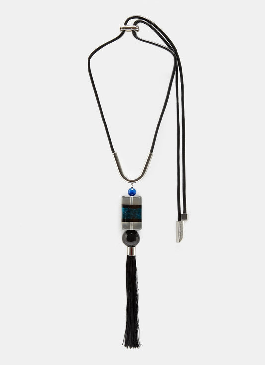 Women Accesories | Turquoise Necklace With Crystal Pendant by Spanish designer Adolfo Dominguez