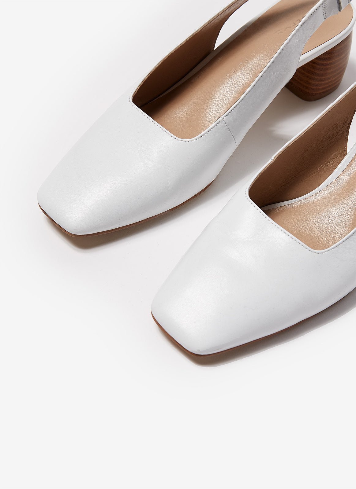 Women Shoes | White Heeled Shoes With Squared Toes by Spanish designer Adolfo Dominguez