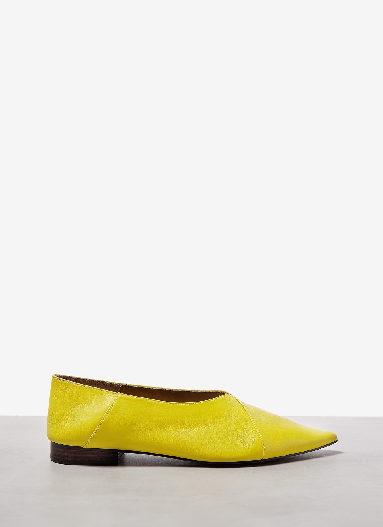 Women Shoes | Yellow Leather Flats With Collapsible Heel by Spanish designer Adolfo Dominguez