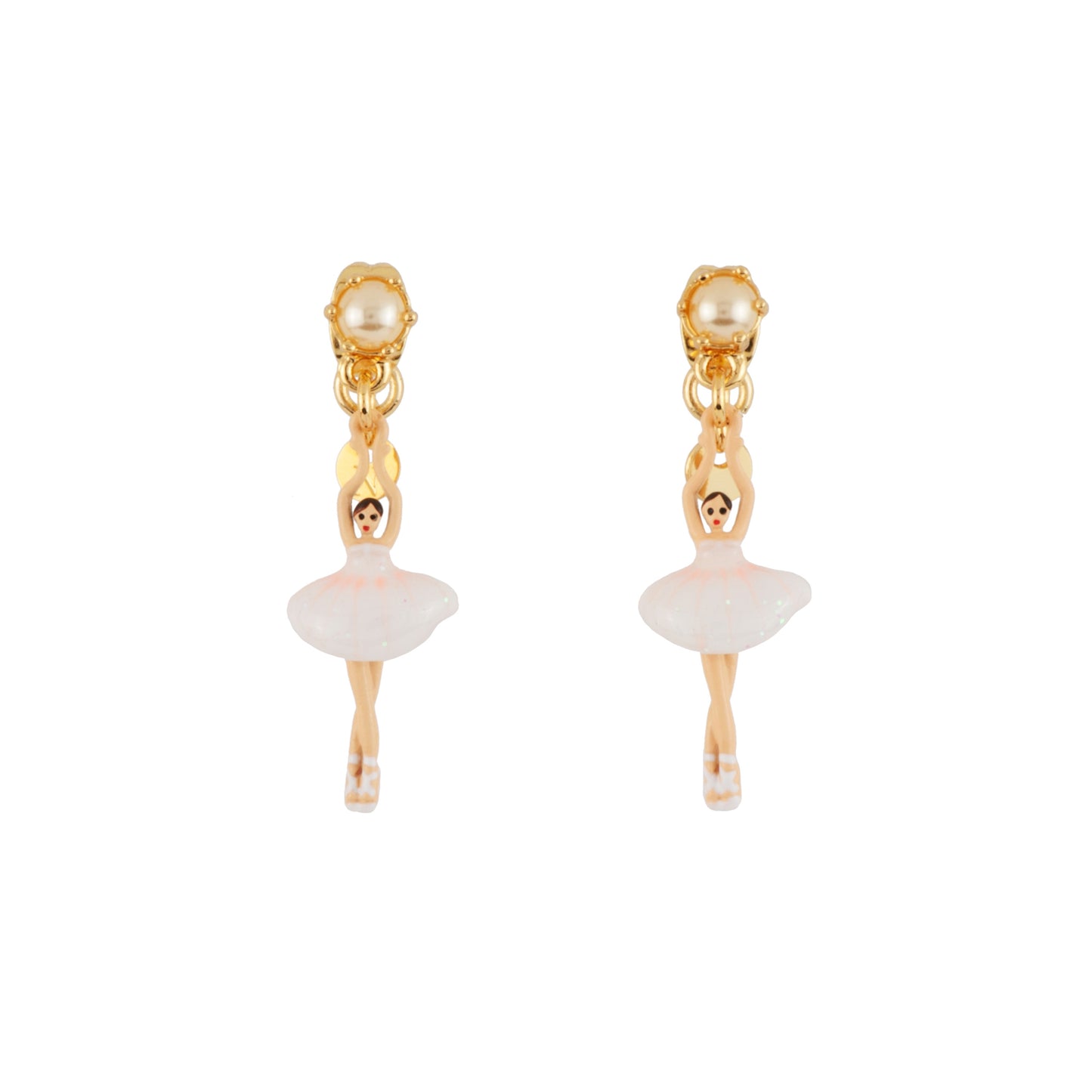 Mini Pas de Deux Mini Ballerina White Earrings | AEMDD1011