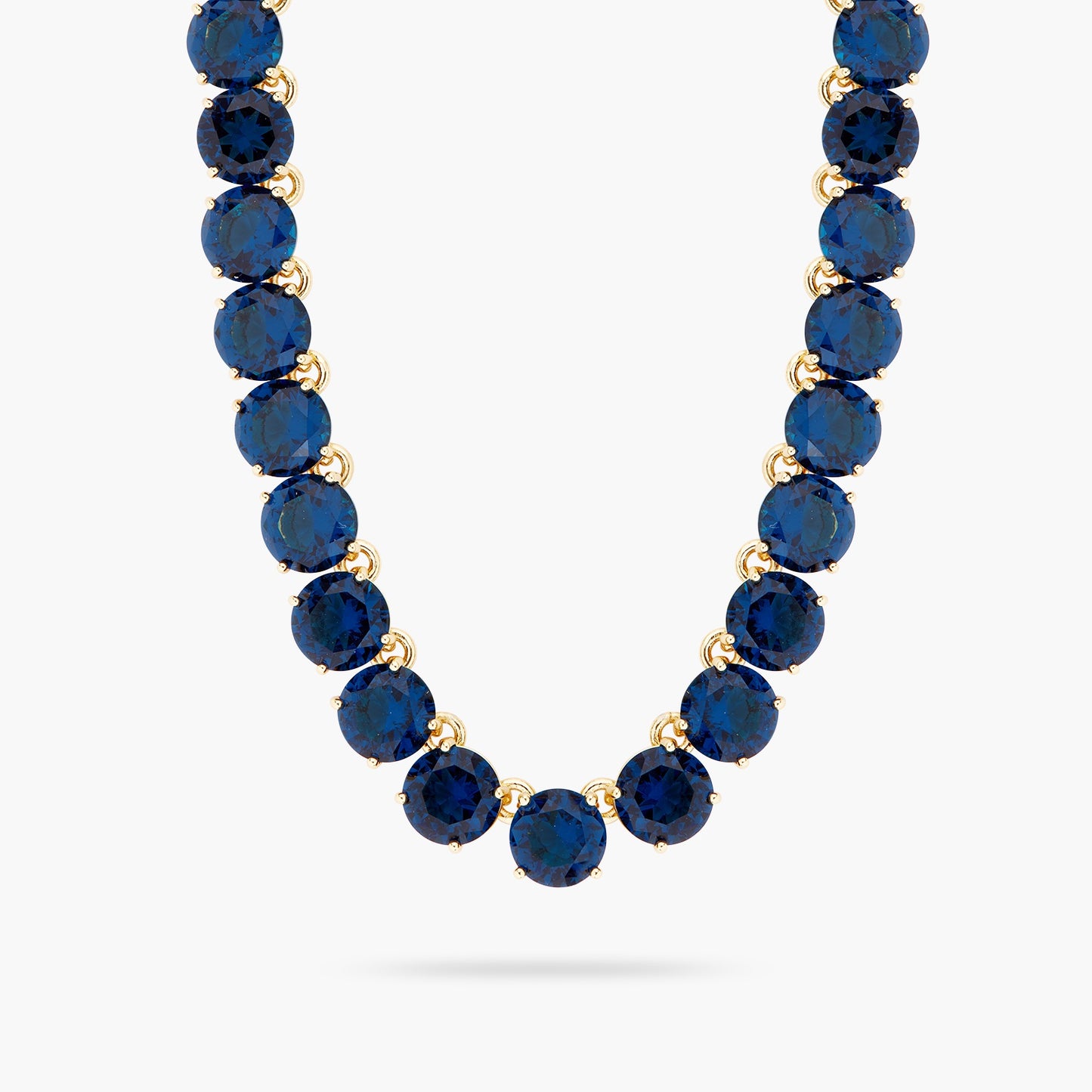 Ocean Blue Diamantine Round Stone Choker Necklace | ASLD3321