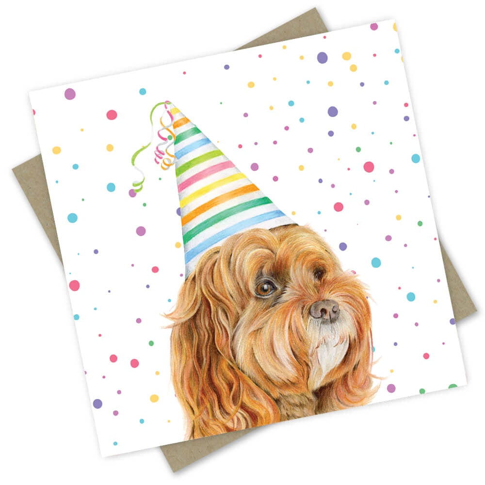 Macintosh The Cavoodle Birthday Dog Greeting Card