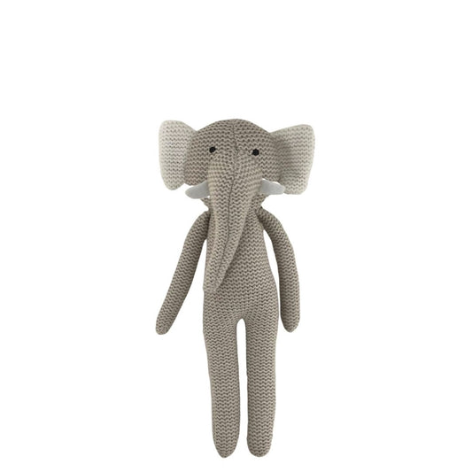 Eco Knitted Animal Rattle - Elephant